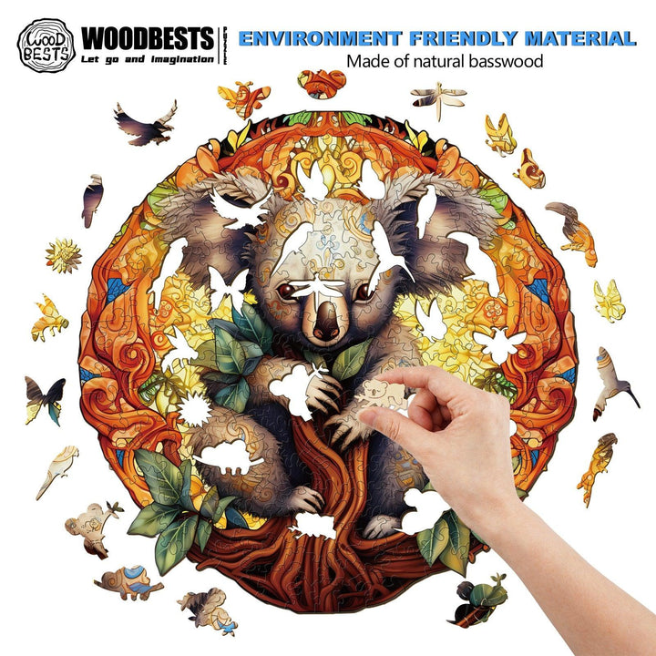 Mandala Koala Wooden Jigsaw Puzzle-Woodbests