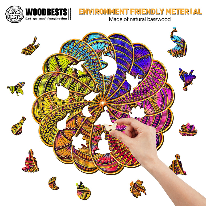 Meditations-Mandala Holzpuzzle
