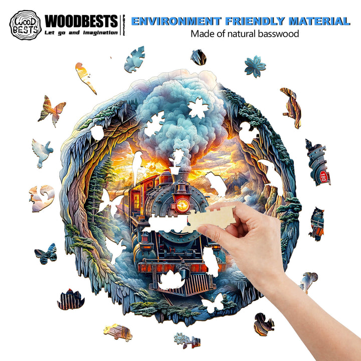 3D Steam Train Wooden Jigsaw Puzzle - By Woodbests