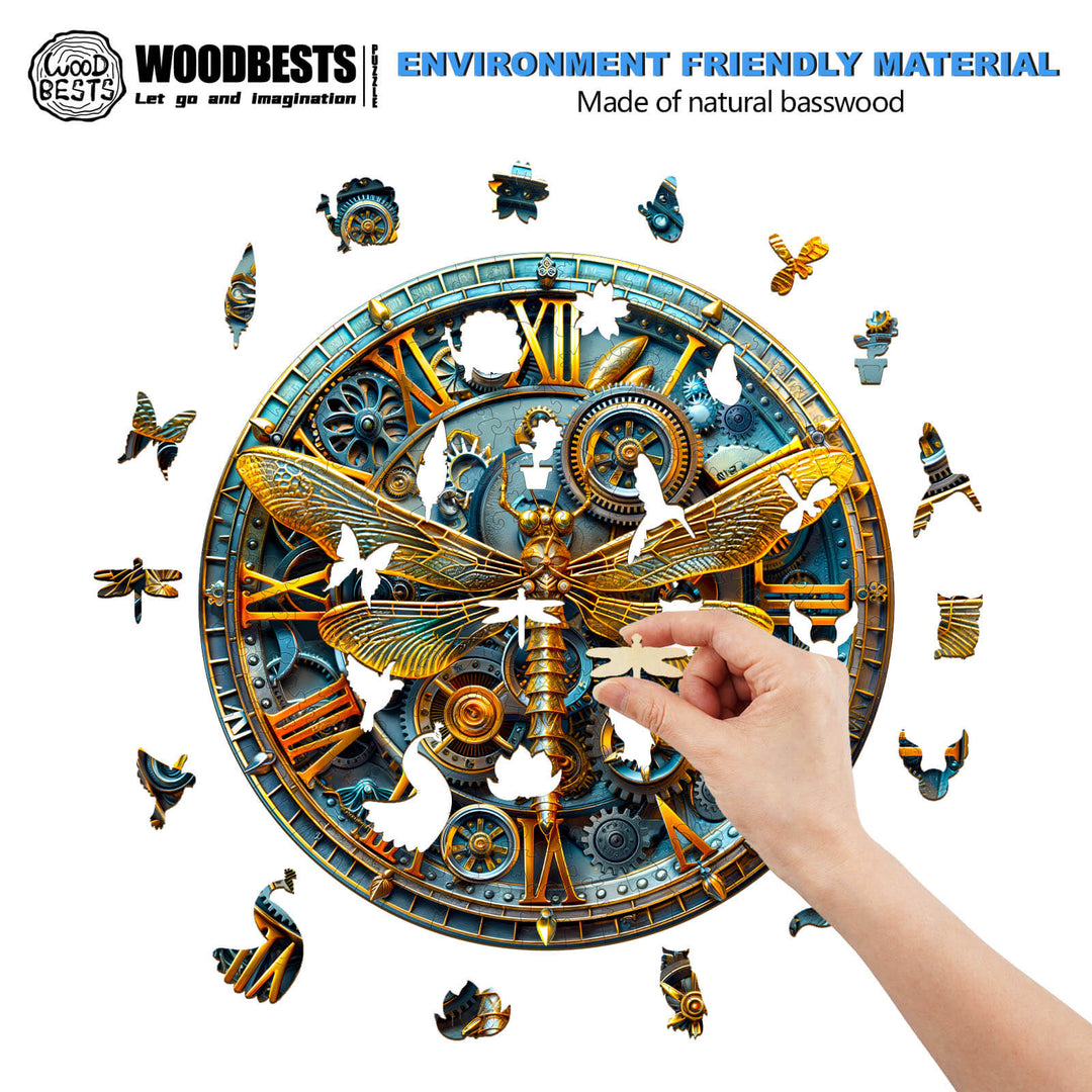 Mechanische Libelle Holzpuzzle