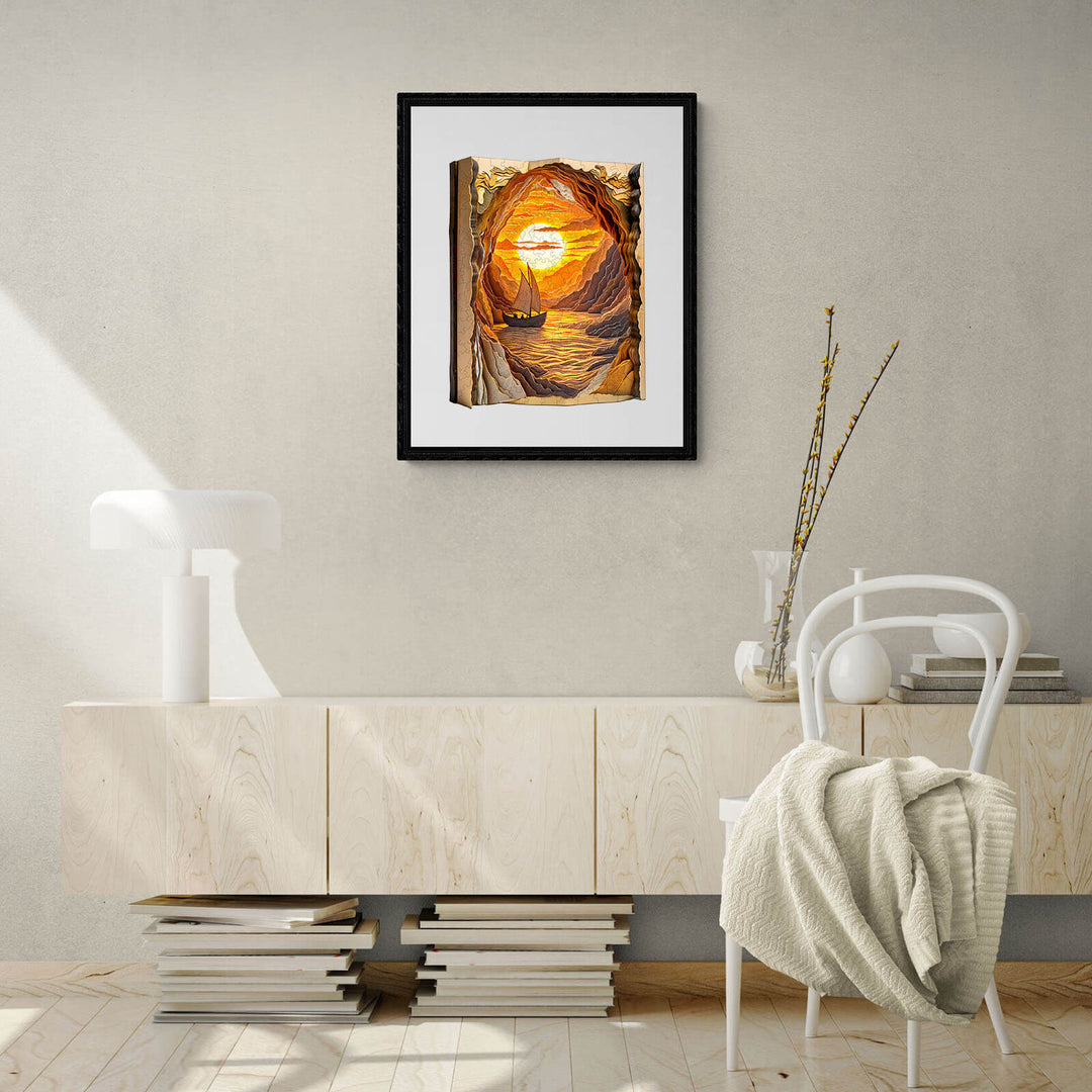 3D Abendsegeln Holzpuzzle