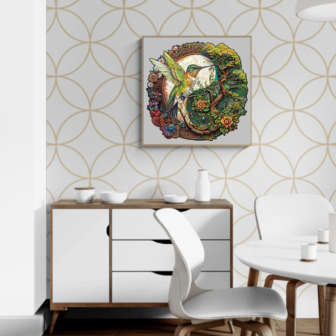 Yin Yang Hummingbird-1 Wooden Jigsaw Puzzle-Woodbests