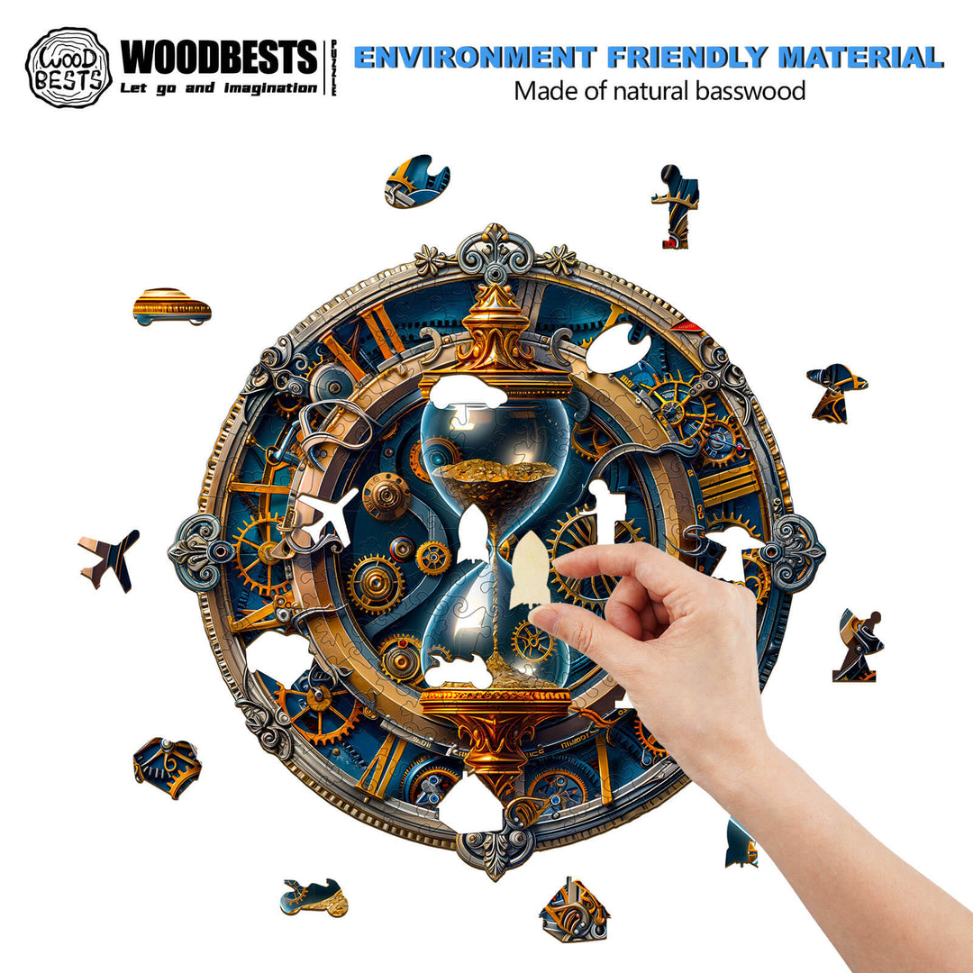 Mechanische Sanduhr Holzpuzzle
