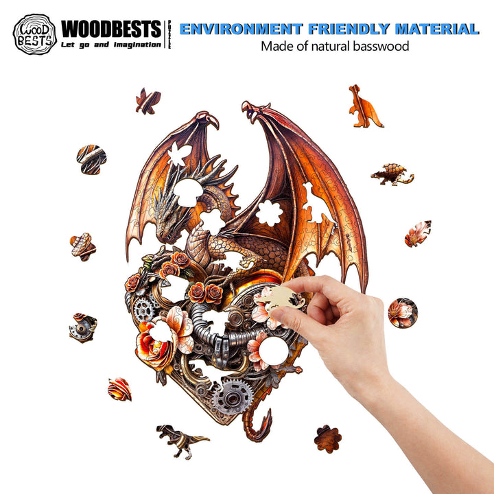 Mechanischer Drachenkern Holzpuzzle