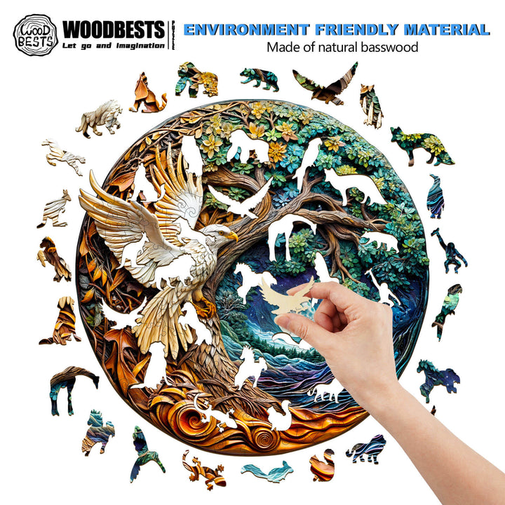 3D White Eagle-1 Wooden Jigsaw Puzzle - Woodbests