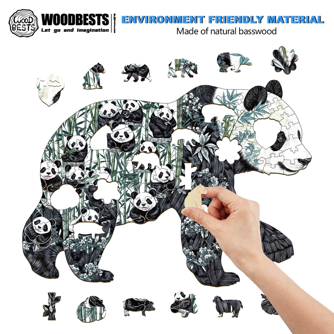 Panda-Paradies Holzpuzzle
