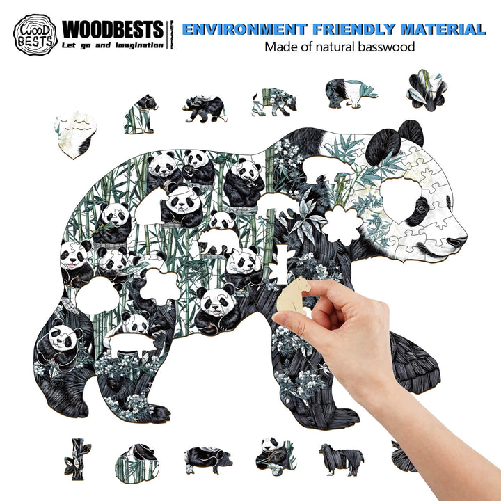 Panda-Paradies Holzpuzzle