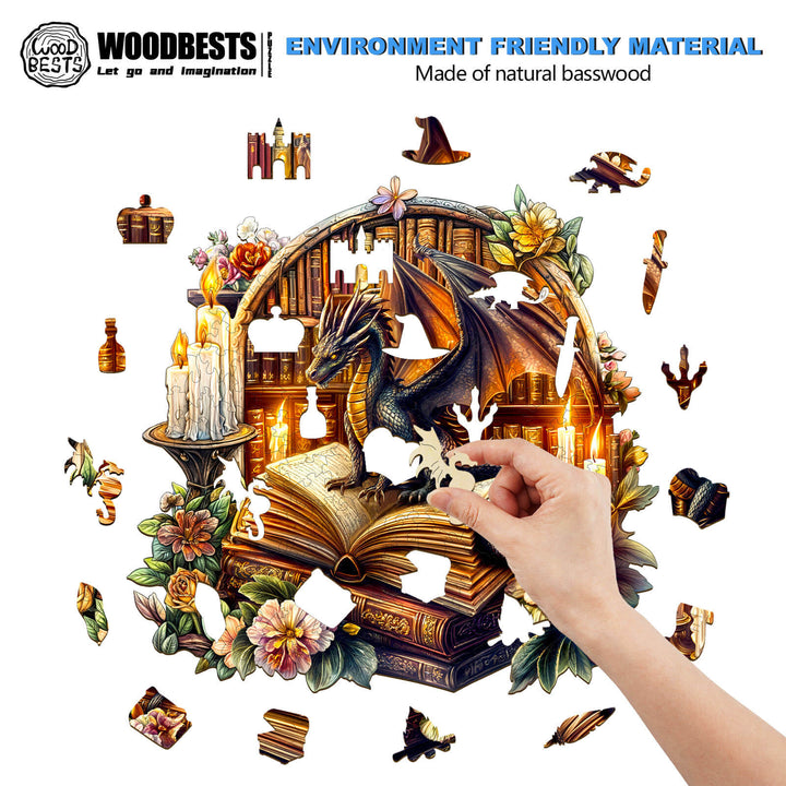 Drachenbibliothek 3 Holzpuzzle