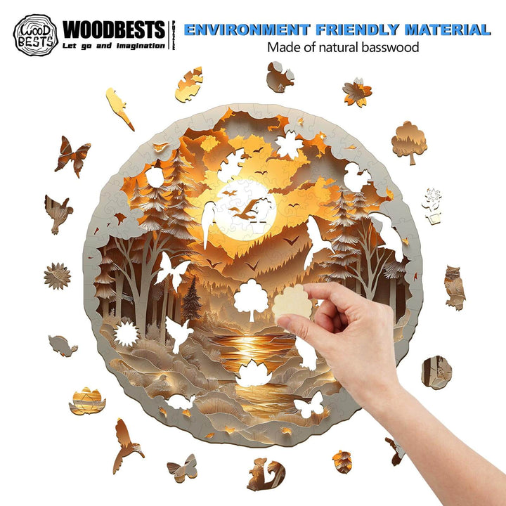 3D Paper Scenery Wooden Jigsaw Puzzle - By Woodbests