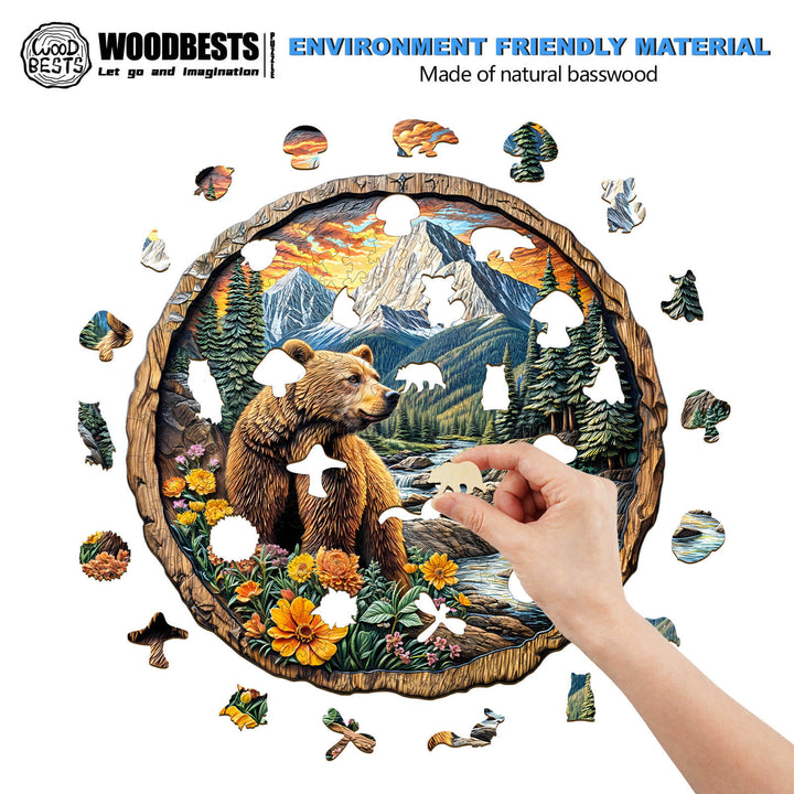 Der Majestätische Bär Holzpuzzle