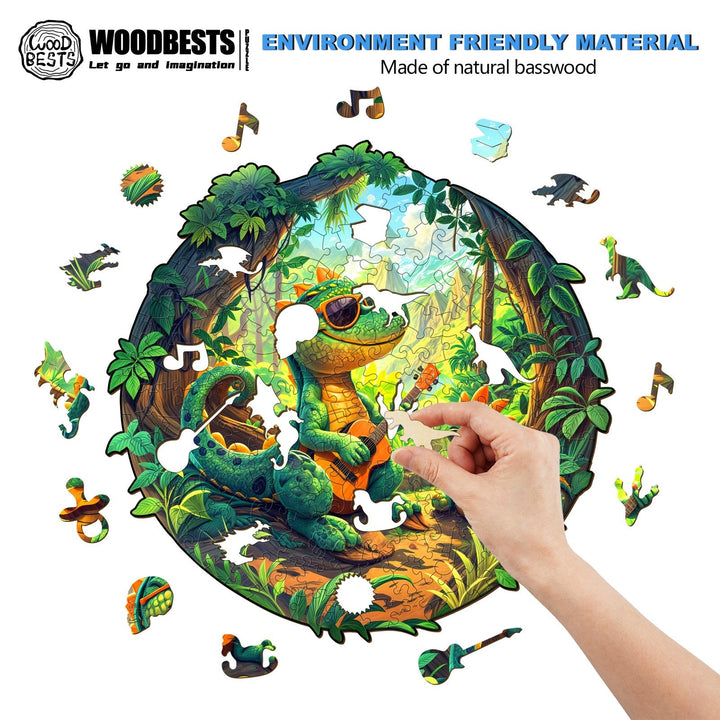 Rock Dinosaur-1 Wooden Jigsaw Puzzle-Woodbests