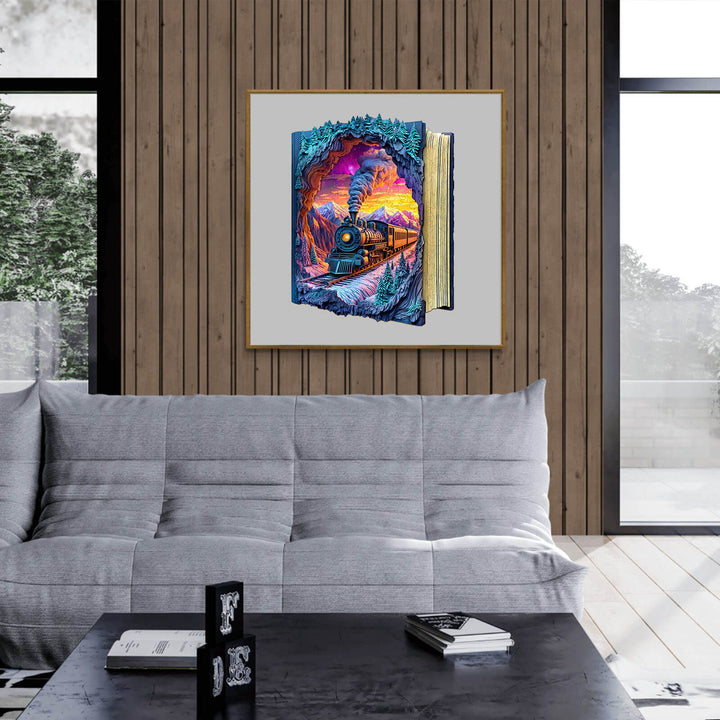 Polarlichter-Zug Holzpuzzle