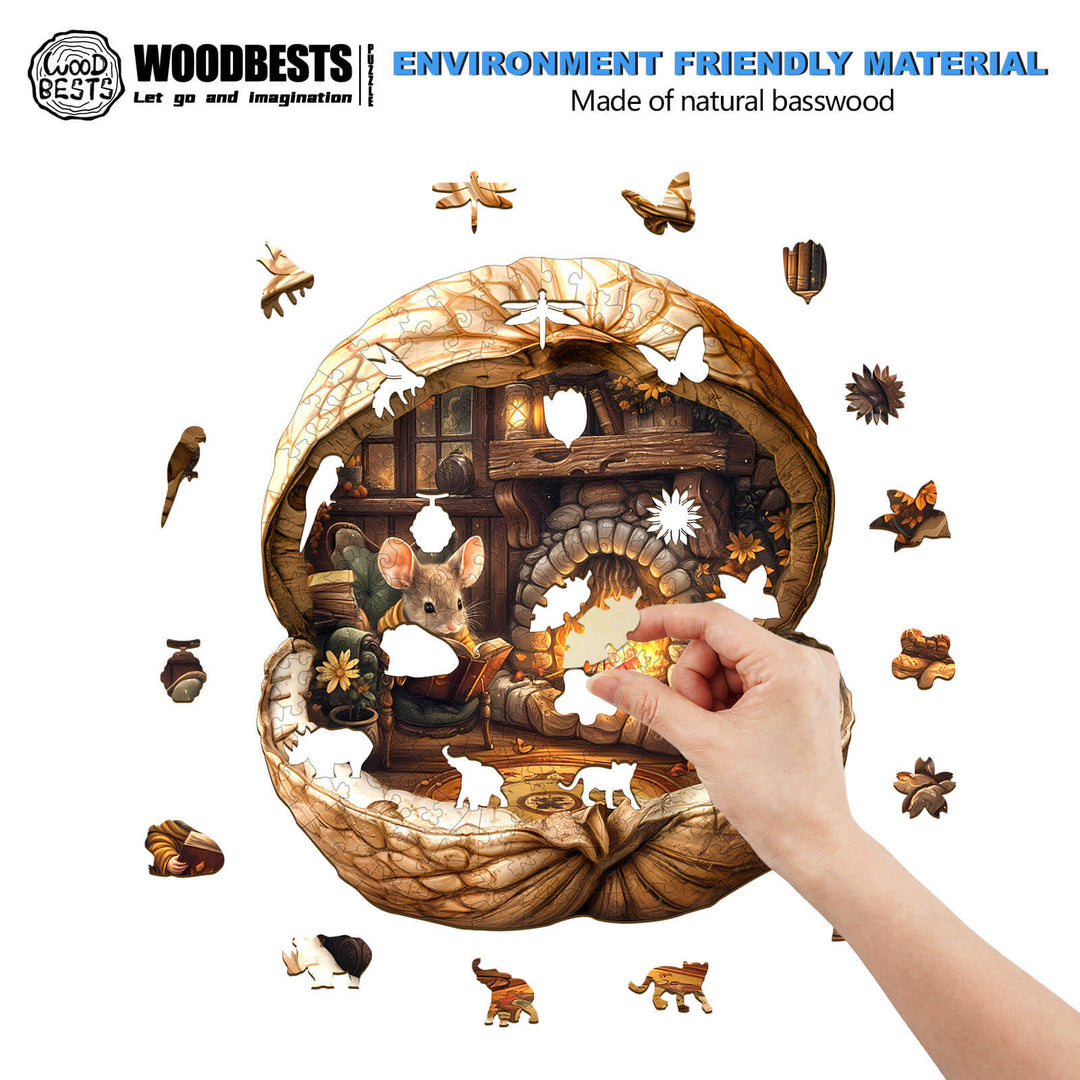 Nusshaus der Maus Holzpuzzle