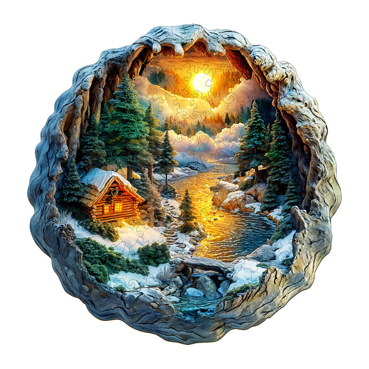 Winterlandschaft Holzpuzzle