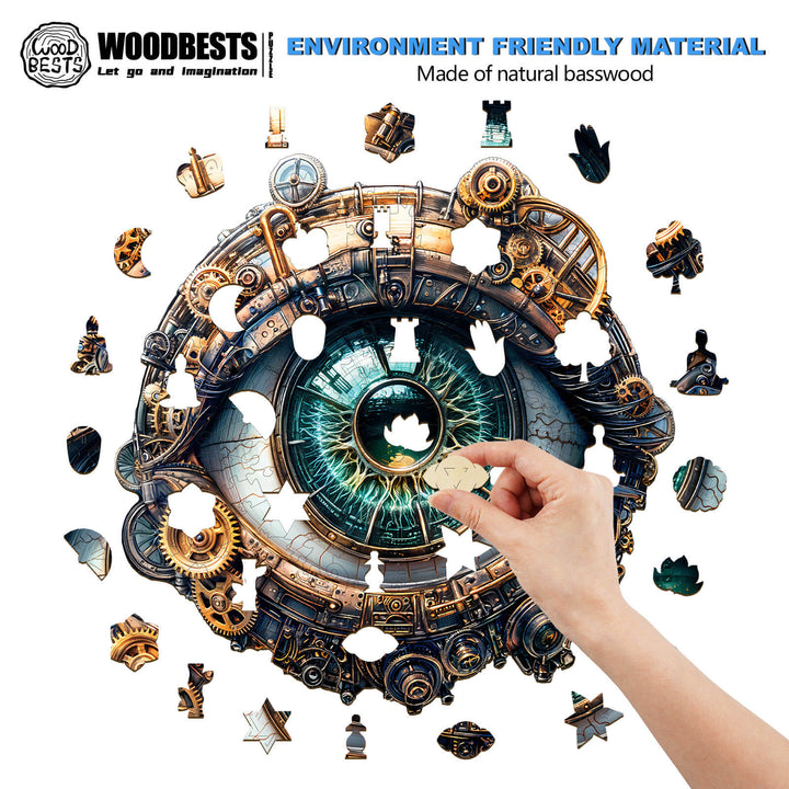 3D Roboter-Augen Holzpuzzle
