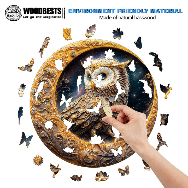 Mond-Eule Holzpuzzle