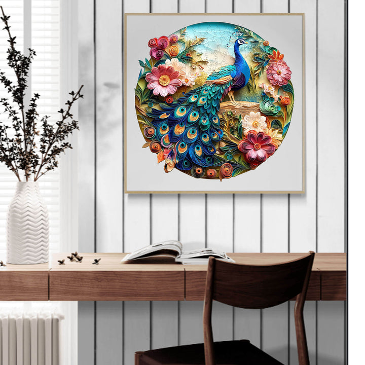 3D Colorful Peacock Wooden Jigsaw Puzzle - By Woodbests