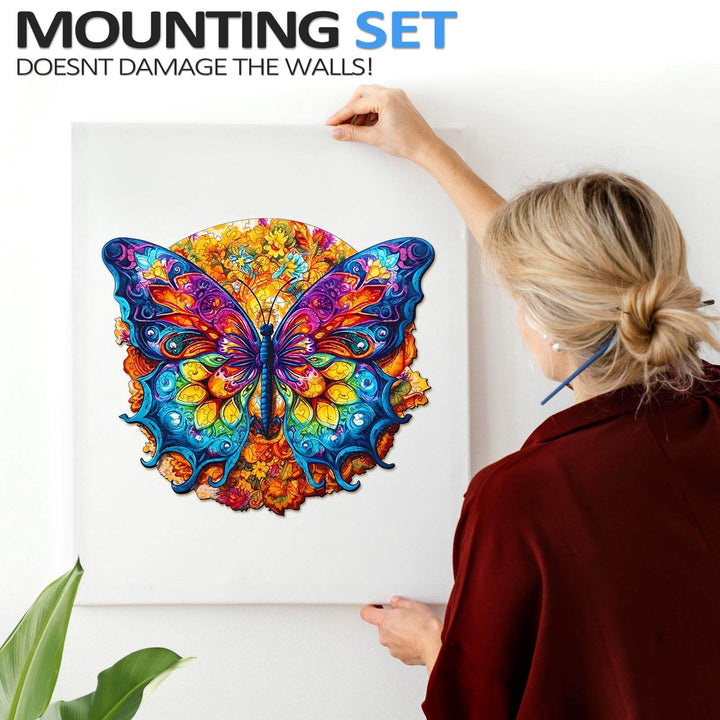 Schmetterlings-Mandala Holzpuzzle