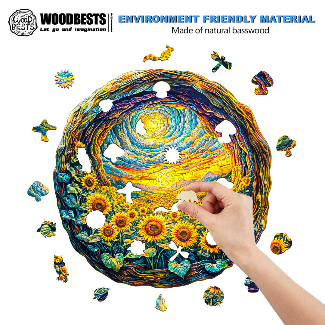 Sonnenlicht-Felder Holzpuzzle