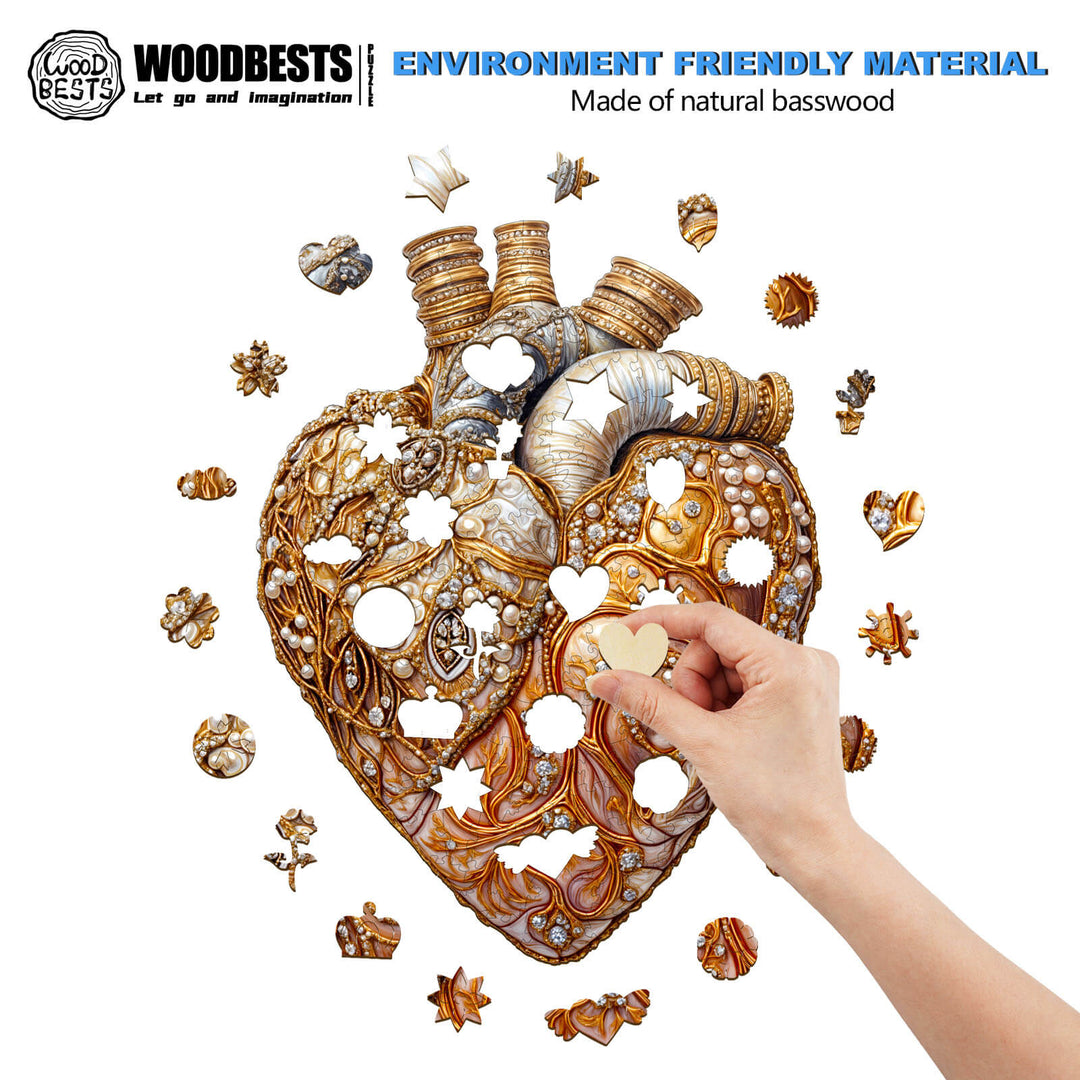 Schmuckherz Holzpuzzle
