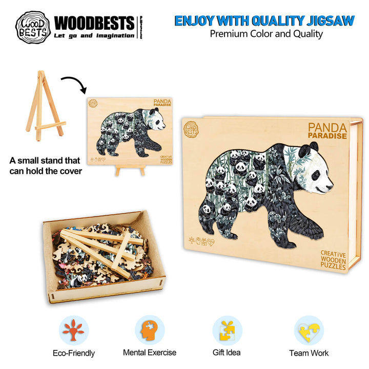 Panda-Paradies Holzpuzzle