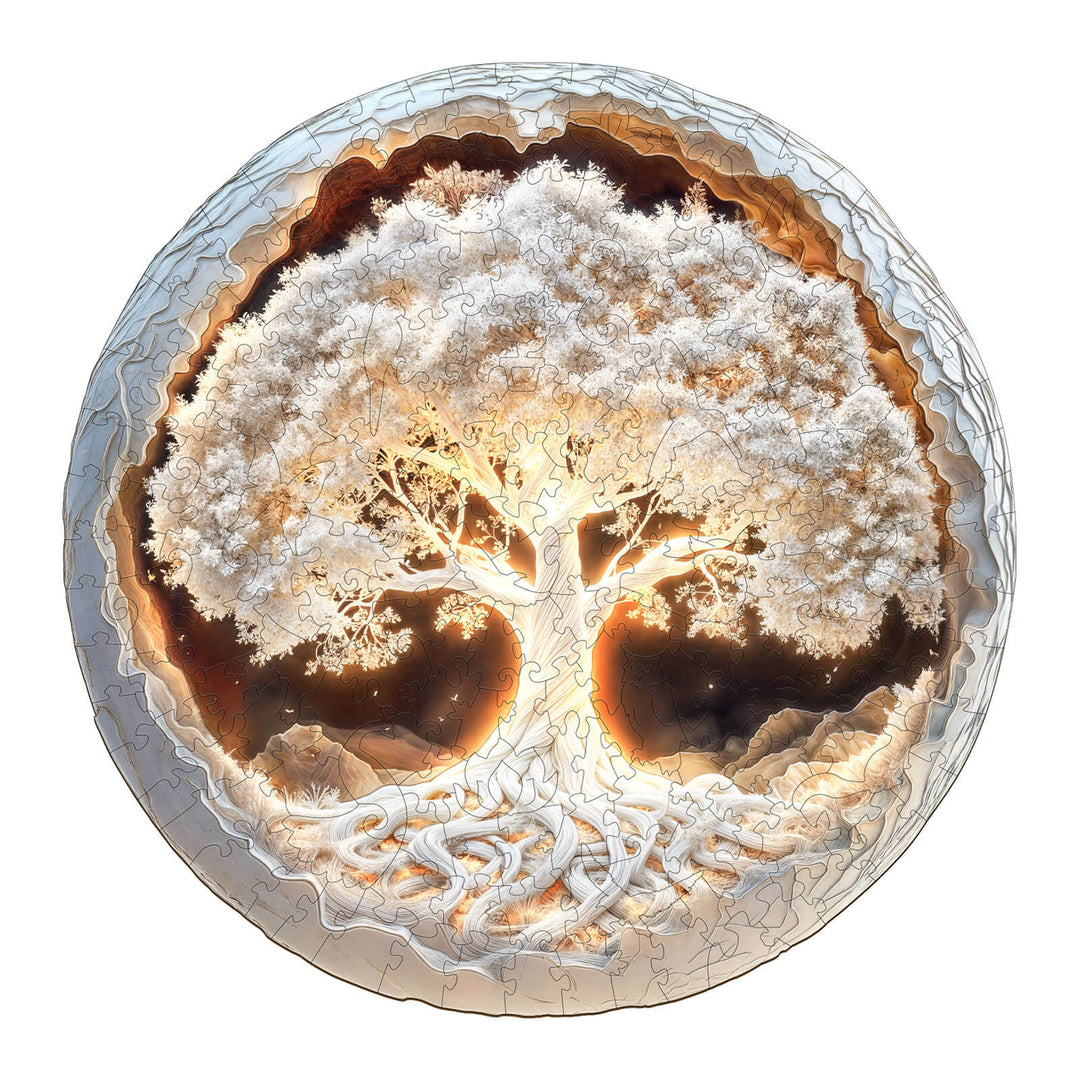 Leuchtender Lebensbaum Holzpuzzle