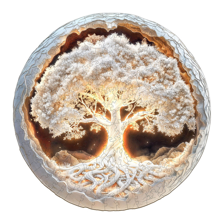 Leuchtender Lebensbaum Holzpuzzle