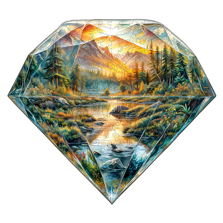 Diamant-Landschaft Holzpuzzle