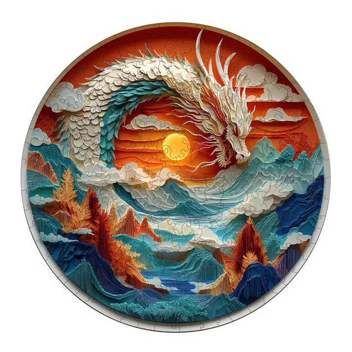 3D Colorful Dragon-1 Wooden Jigsaw Puzzle - By Woodbests