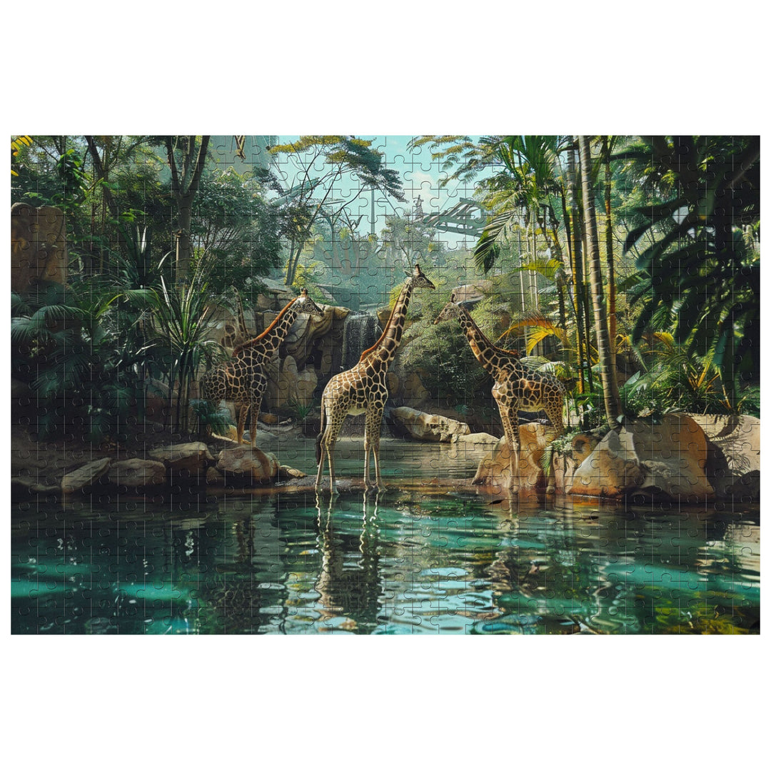 Forest Giraffes 500 / 1000 Piece Puzzle - By Woodbests