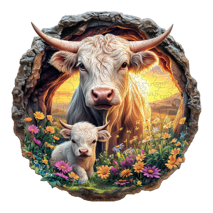 Rinderfamilie Holzpuzzle