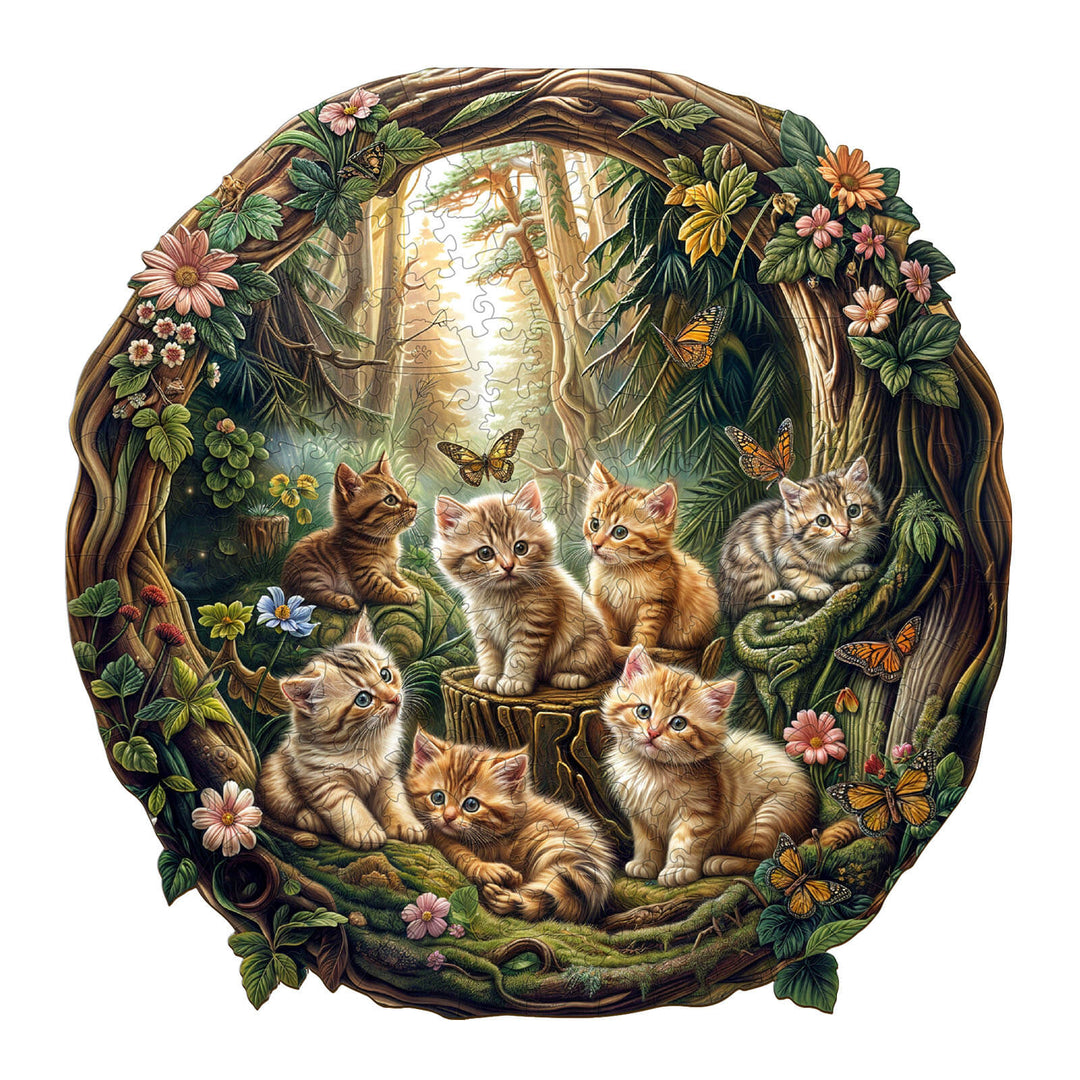 Laid-back Kitten Wooden Jigsaw Puzzle - By Woodbests