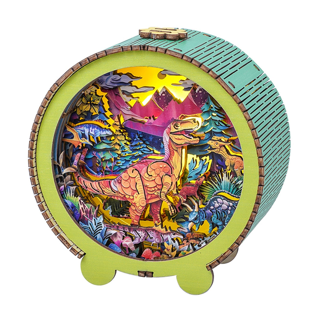 Volcano Dinosaur Kit - 3D Wooden Puzzle Night Light - By Woodbests