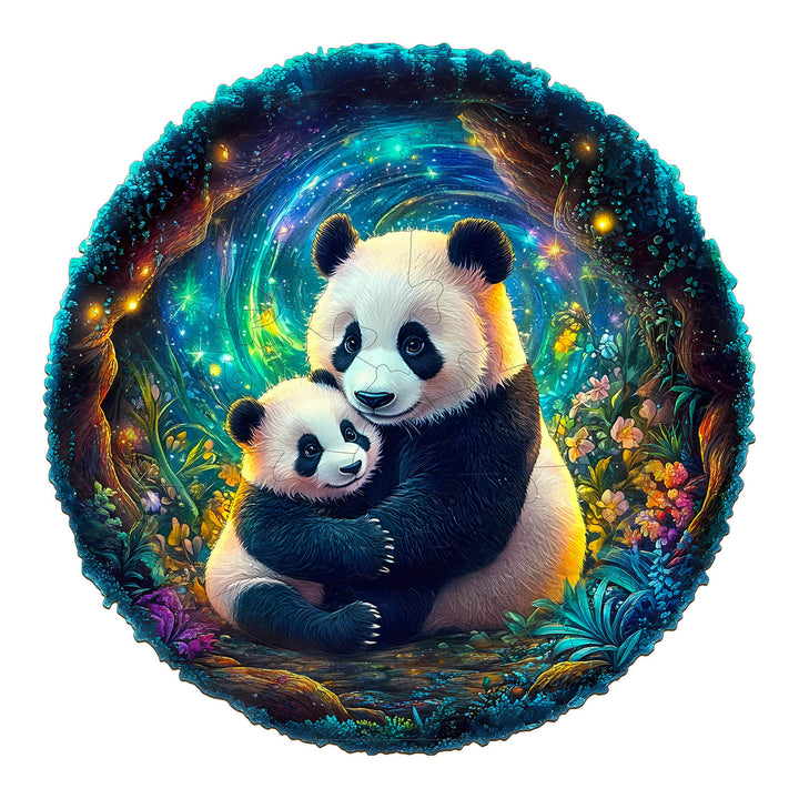 3D Pandafamilie Holzpuzzle