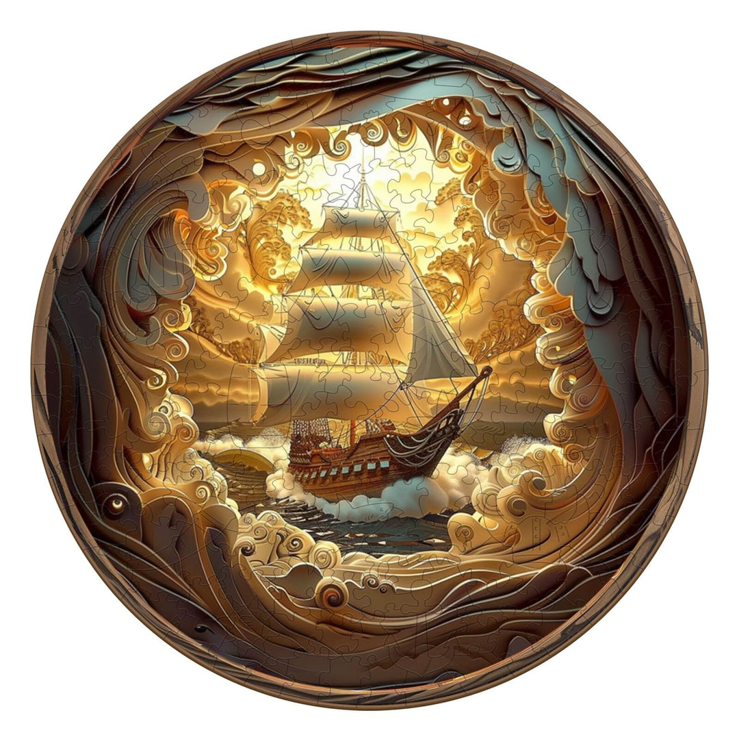 3D Sailing-1 Wooden Jigsaw Puzzle - By Woodbests