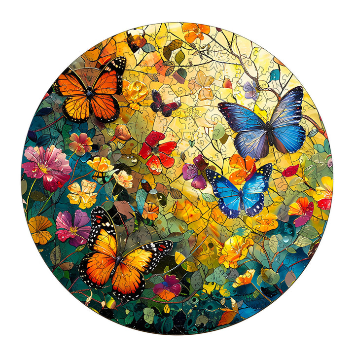 Butterflies and Flowers Wooden Jigsaw Puzzle - By Woodbests