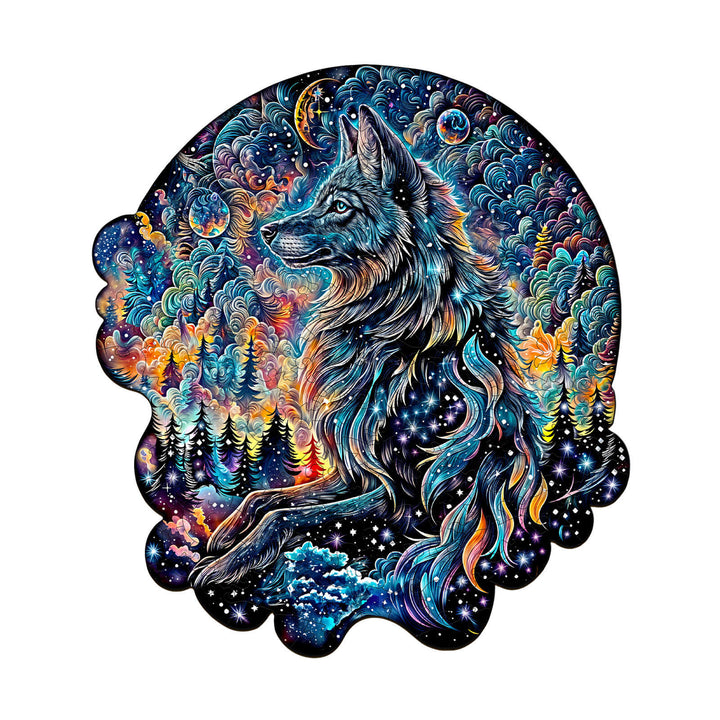 Nebelwolf Holzpuzzle
