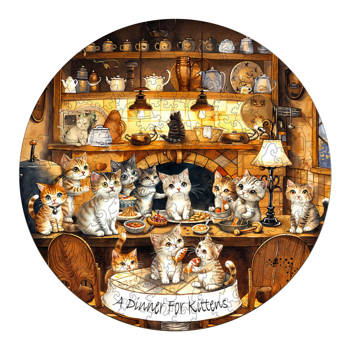 Katzenparty Holzpuzzle