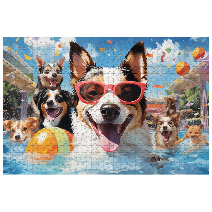 Puppy Pool 500 / 1000 Piece Puzzle - Woodbests