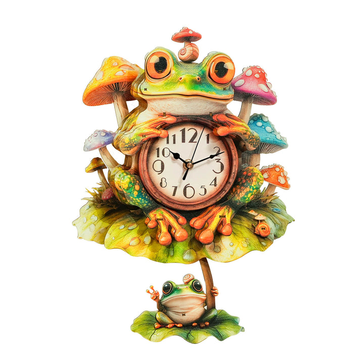 Frosch – 3D Holzuhr Puzzle Bastelset