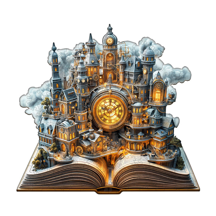 Uhrwerk-Stadt Holzpuzzle