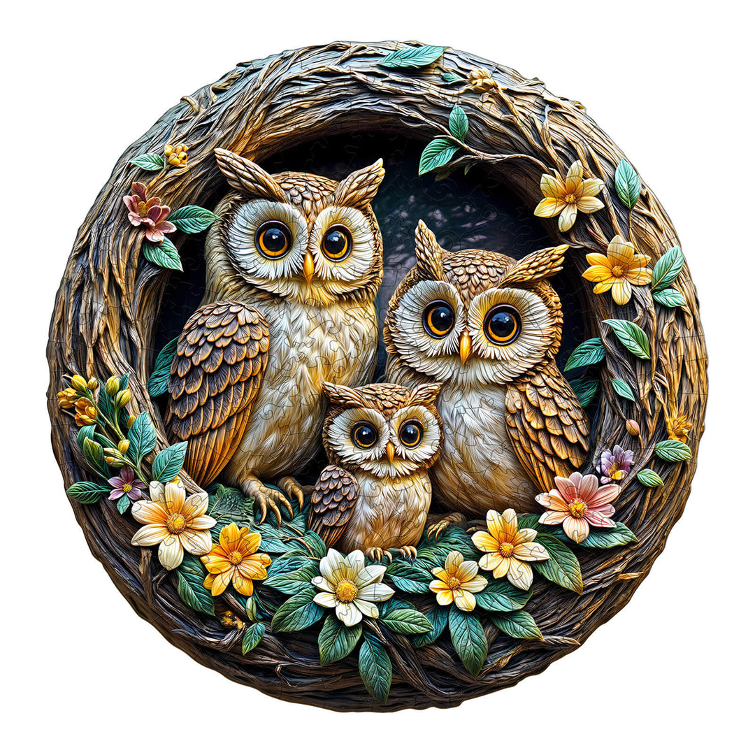 3D-Warmfamilien Holzpuzzle