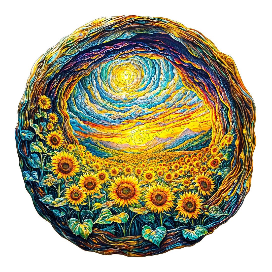 Sonnenlicht-Felder Holzpuzzle