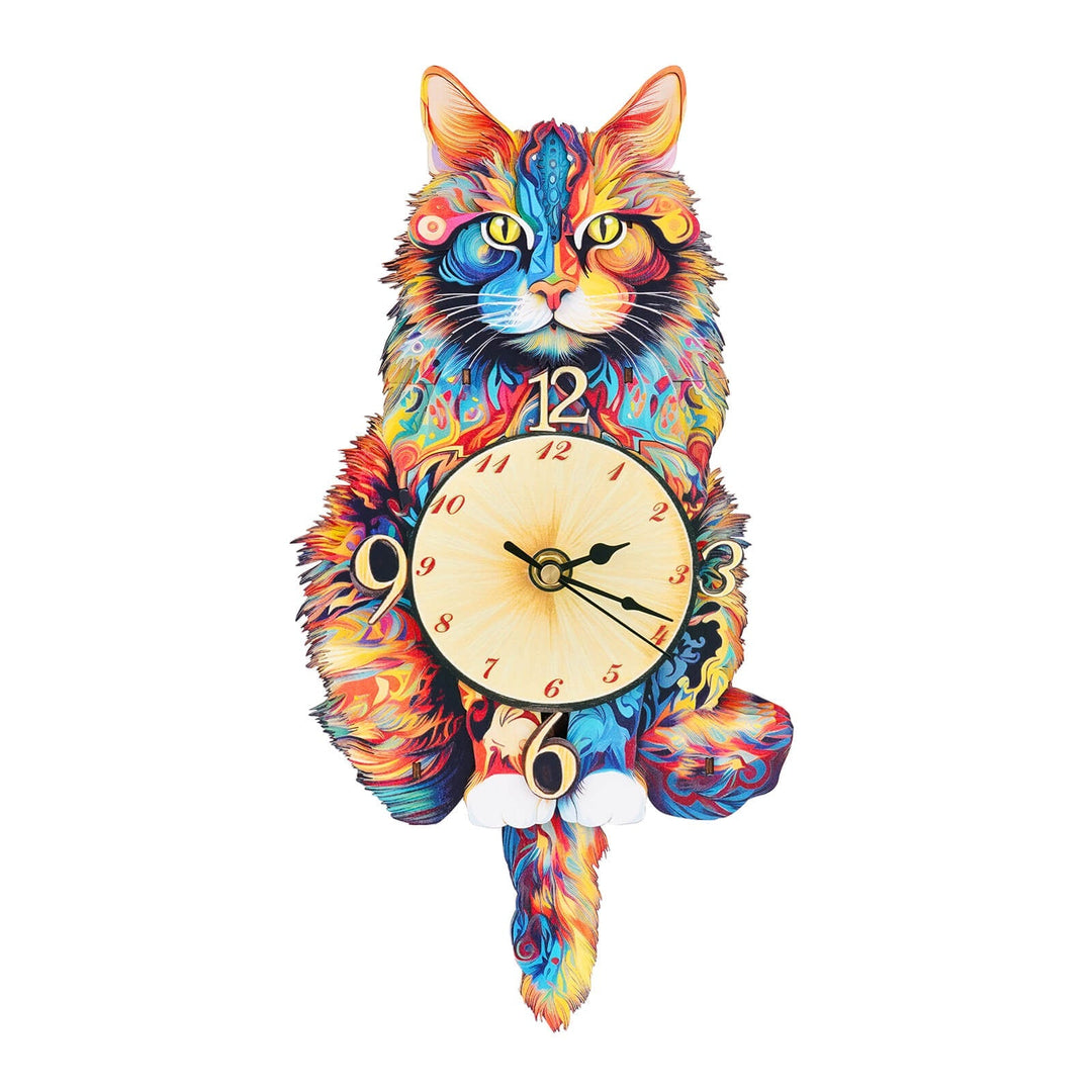 Maine Coon - 3D Holzuhr Puzzle Bastelset