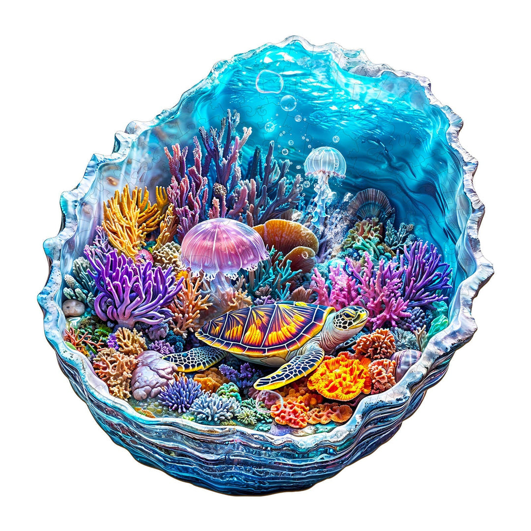3D Ocean's Embrace Wooden Jigsaw Puzzle - Woodbests