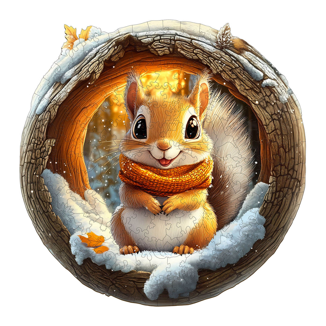 Höhlen-Eichhörnchen Holzpuzzle