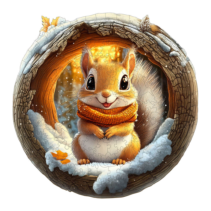 Höhlen-Eichhörnchen Holzpuzzle