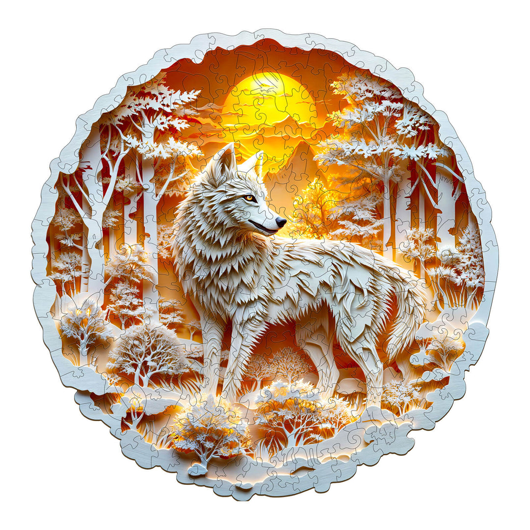 3D Wolf-2 Wooden Jigsaw Puzzle - Woodbests
