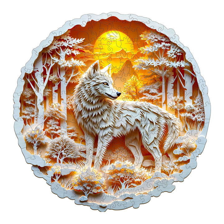3D Wolf-2 Wooden Jigsaw Puzzle - Woodbests