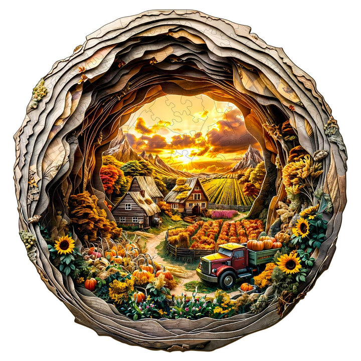 3D Autumn Farm-2 Wooden Jigsaw Puzzle - Woodbests